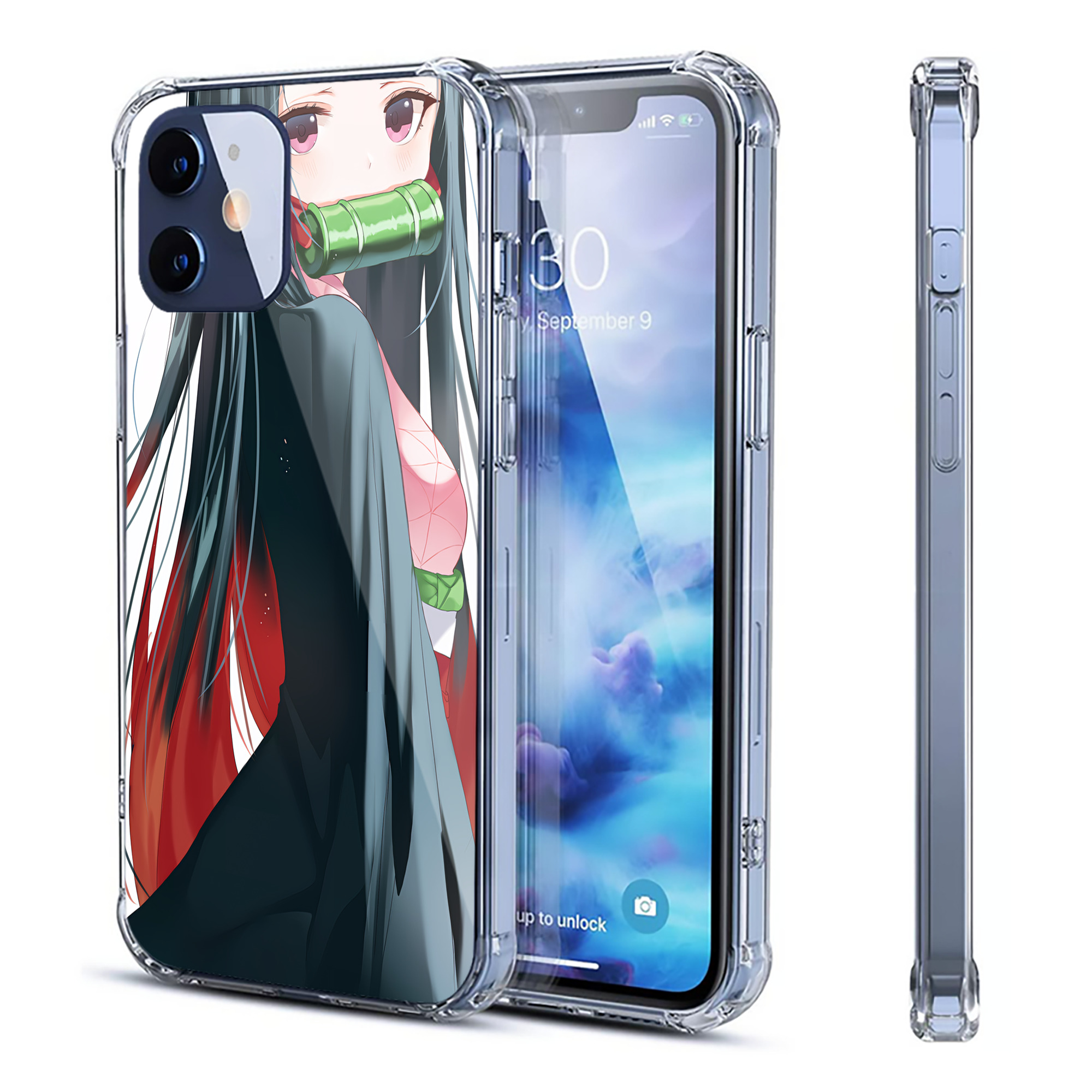 （画像用） 鬼滅の刃（きめつのやいば）竈門 禰󠄀豆子／かまど ねずこ Kamado Nezuko 【iPhone 12シリーズ対応】透明スマホケース（クリアソフトケース）